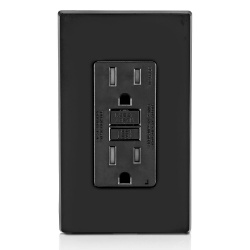 Leviton Tomacorriente GFTR1-E, 2 Enchufes, 125V, 15A, Negro 