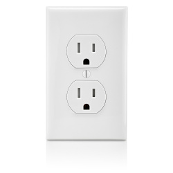 Leviton Tomacorriente T5320-W, 2 Enchufes, 125V, 15A, Blanco 