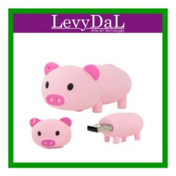 Memoria USB LevyDal Cerdito, 16GB, USB 2.0, Rosa 