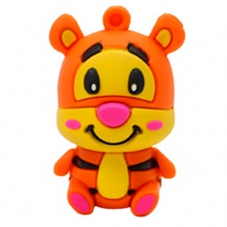 Memoria USB LevyDal Looney Tiger, 4GB, USB 2.0, Negro/Naranja 