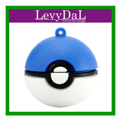 Memoria USB LevyDal Pokebola, 16GB, USB 2.0, Azul/Blanco 
