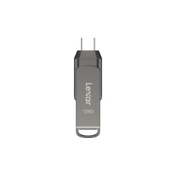 Memoria USB JumpDrive Dual Drive D400, 128GB, USB-C 3.1, Lectura 130MB/s, Plata 