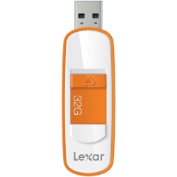 Memoria USB Lexar JumpDrive S75, 32GB, USB 3.0, Naranja/Blanco 