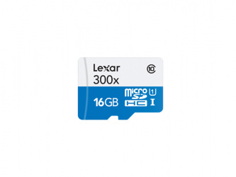 Memoria Flash Lexar 300x, 16GB MicroSDHC UHS-I Clase 10, con Adaptador  