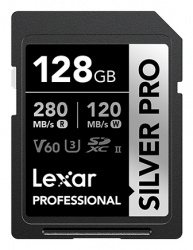 Memoria Flash Lexar Silver Pro, 128GB SDXC UHS-II Clase 10 