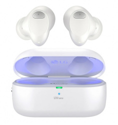 LG Audífonos Intrauriculares con Micrófono Free T90S, Inalámbrico, Bluetooth, Cancelación de Ruido, Blanco 