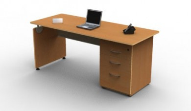 Linea Italia Escritorio Ejecutivo con Cajonera M716, Maple 