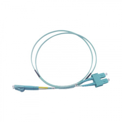 LinkedPRO Cable Fibra Óptica Multimodo OM3 LC Macho - SC Macho, 1 Metro, Aqua 