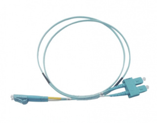 LinkedPRO Cable Fibra Óptica Multimodo OM3 LC Macho - SC Macho, 2 Metros, Aqua 