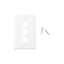 LinkedPRO Placa de Pared RJ-45, 3 Puertos, Blanco 