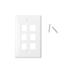 LinkedPRO Placa de Pared RJ-45, 6 Puertos, Blanco 