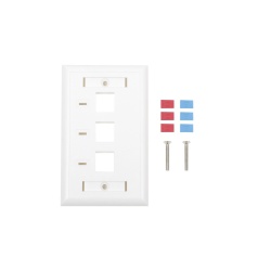 LinkedPRO Placa de Pared RJ-45, 3 Puertos, Blanco 