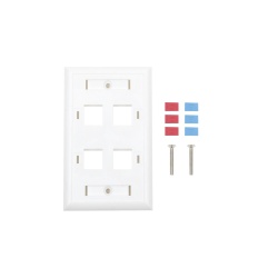 LinkedPRO Placa de Pared RJ-45, 4 Puertos, Blanco 