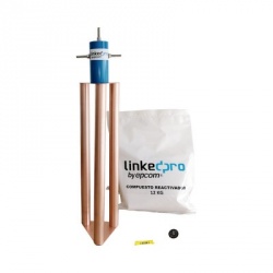 LinkedPRO Electrodo para Corriente Máxima de 200Amp LP-GROUND-200A - incluye Compuesto Mejorador de Terreno 