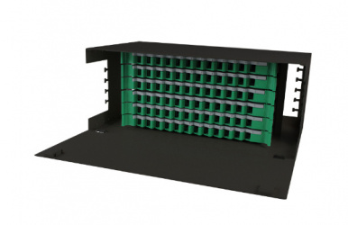 Linkedpro Distribuidor de Fibra Óptica, para 72 Adaptadores, Negro 