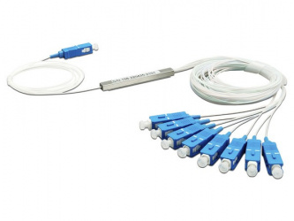 LinkedPRO Cable Divisor Óptico PLC 1 x 8, SC/UPC, Blanco/Azul 