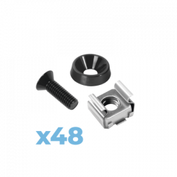 LinkedPRO Pack de 48 Tornillos de Montaje y Tuercas Enjauladas LP-TAT-48 para Rack LinkedPRO 