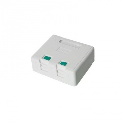 LinkedPRO Caja de Pared LP-WP-06, 2x RJ-45, Blanco 