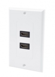 LinkedPRO Placa de Pared HDMI, 2 Puertos, Blanco 