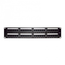 LinkedPRO Panel de Parcheo Cat5e UTP, 48 Puertos, 2U, Negro 