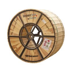 LinkedPRO Bobina de Cable Fibra Óptica Aérea, Monomodo, 12 Hilos, 4Km, Negro 