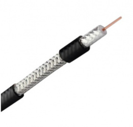 LinkedPRO Bobina de Cable Coaxial RG59, 20AWG, 305 Metros, Negro 