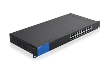 Switch Linksys Gigabit Ethernet para Rack LGS124P, 24 Puertos 10/100/1000 Mbps, 8000 Entradas - No Administrable 