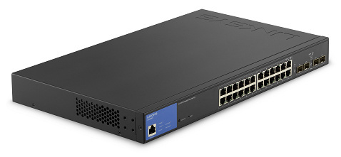 Switch Linksys Gigabit Ethernet LGS328PC, 24 Puertos PoE+ 10/100/1000 Mbps + 4 Puertos 1G SFP - Administrable 