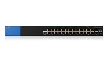 Switch Linksys Gigabit Ethernet LGS528, 26 Puertos 10/100/1000 Mbps + 2 Puertos SFP, 56 Gbit/s, 16000 Entradas - Administrable 