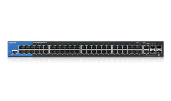 Switch Linksys Gigabit Ethernet LGS552 Montaje en Rack, 50 Puertos 10/100/1000Mbps + 2 Puertos Combo, 140 Gbit/s, 16.000 Entradas - Administrable 