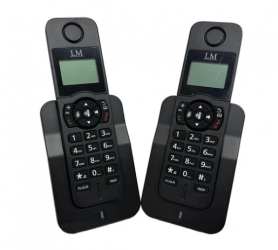Lm Teléfono Inalámbrico DECT LM-7002, 2 Auriculares, Altavoz 
