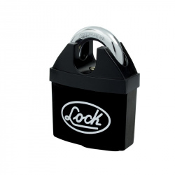 Lock Candado de Doble Cerrojo Blindado, 65mm, Negro 