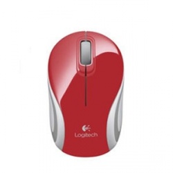 Mini Mouse Logitech Óptico M187, Inalámbrico, USB, 1000DPI, Rojo 
