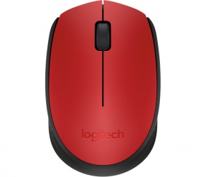 Mouse Ergonómico Logitech Óptico M170, Inalámbrico, USB, 1000DPI, Negro/Rojo 