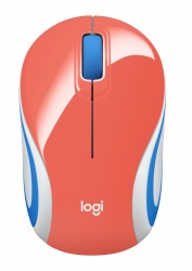 Mini Mouse Logitech Óptico M187, Inalámbrico, USB, 1000DPI, Coral 