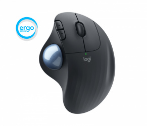 Mouse Ergonómico Logitech Óptico Ergo M575 para Empresas, RF Inalámbrico, Bluetooth/USB, 4000DPI, Negro 