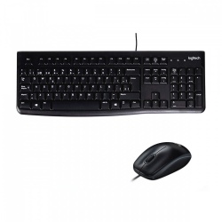 Kit de Teclado y Mouse Logitech MK120, Alámbrico, USB, Negro (Español) 