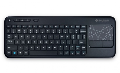 Teclado Logitech con Touchpad K400, Inalámbrico, USB, Negro 
