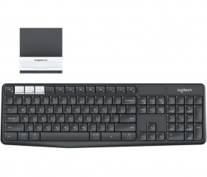 Teclado Logitech K375s, RF Inalámbrico, Wireless/Bluetooth, Grafito/Blanco (Español) 