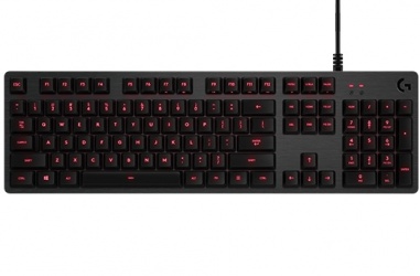 Teclado Gamer Logitech G413 LED Rojo, Teclado Mecánico, Alámbrico, Carbono (Inglés) 