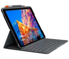 Logitech Funda Slim Folio con Teclado para iPad Air 3, Negro 