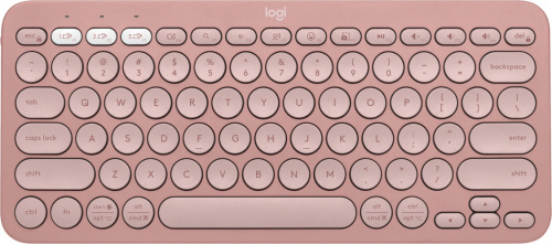 Teclado Logitech PEBBLE KEYS 2 K380S, Inalámbrico, Bluetooth, Rosa (Inglés) 