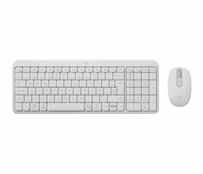 Kit de Teclado y Mouse Logitech MK250, Inalámbrico, Bluetooth, Blanco, Inglés 