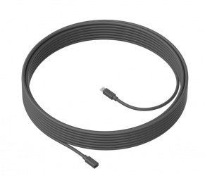 Logitech Cable de Extensión para Micrófono MeetUp, 10 Metros, Negro 