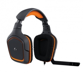 Logitech Audífonos Gamer G231 Prodigy, Alámbrico, 2 Metros + 12cm de Extension, 3.5mm, Negro/Naranja 