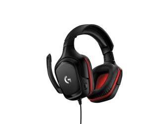 Logitech Audífonos Gamer G332, Alámbrico, 2 Metros, 3.5mm, Negro/Rojo 