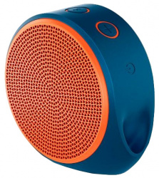 Logitech Mini Bocina Portátil X100, Bluetooth, 1.0, Naranja/Azul 