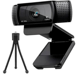 Logitech Webcam HD Pro C920 con Micrófono, Full HD, 1920 x 1080 Pixeles, USB 2.0, Negro ― Incluye Tripode 