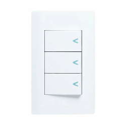 Lucek Placa con Apagador BA03-B, 3 Interruptores, 110 - 250V, 16A, Blanco 