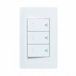 Lucek Placa con Apagador para Escalera BA10-B, 3 Interruptores, 127V, 10A, Blanco 
